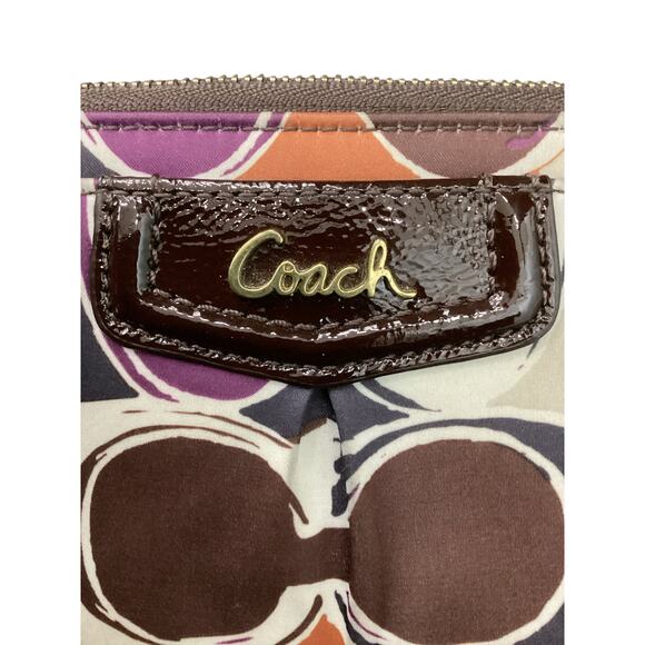 Coach Wallet/ Wristlet Women’s 1 Size Fabric And Leather Zipper C Pattern Colors - Picture 4 of 4
